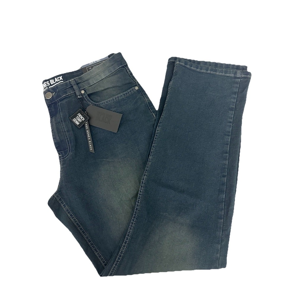 VGB Vintage Genes Black Men's Relaxed Fit Comfort French Terry Denim Jeans 36X32